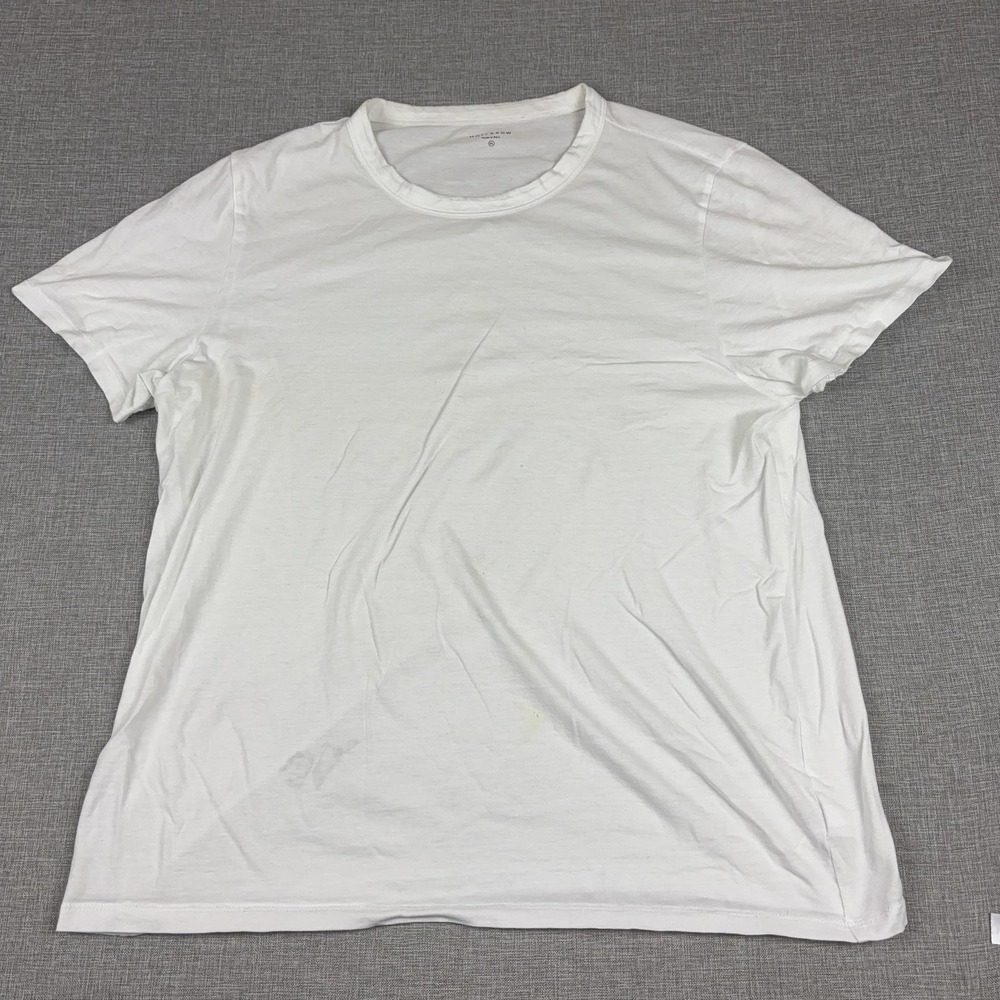 Mott & Bow Shirt Mens XL White Crewneck Tagless Cotton Jersey Tee Short Sleeve
